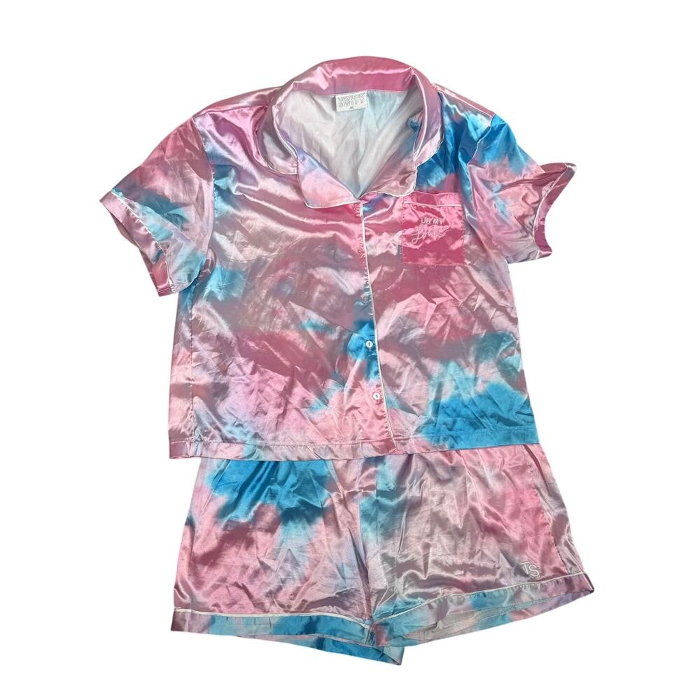 Taylor Swift UR MY LOVER Satin Pajama Set Pink Blue Tie Dye XL